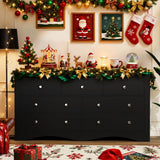 Homall 6 Drawer Double Dresser Equipped with an Anti-Toppling Device, Modern Wood Chest of Drawer for Living Room Bedroom