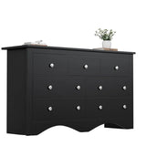 Homall 6 Drawer Double Dresser Equipped with an Anti-Toppling Device, Modern Wood Chest of Drawer for Living Room Bedroom