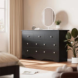 Homall 6 Drawer Double Dresser Equipped with an Anti-Toppling Device, Modern Wood Chest of Drawer for Living Room Bedroom