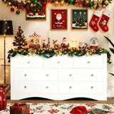 Homall 6 Drawer Double Dresser Equipped with an Anti-Toppling Device, Modern Wood Chest of Drawer for Living Room Bedroom