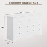 Homall 6 Drawer Double Dresser Equipped with an Anti-Toppling Device, Modern Wood Chest of Drawer for Living Room Bedroom