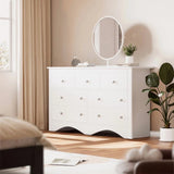 Homall 6 Drawer Double Dresser Equipped with an Anti-Toppling Device, Modern Wood Chest of Drawer for Living Room Bedroom