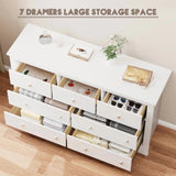 Homall 6 Drawer Double Dresser Equipped with an Anti-Toppling Device, Modern Wood Chest of Drawer for Living Room Bedroom