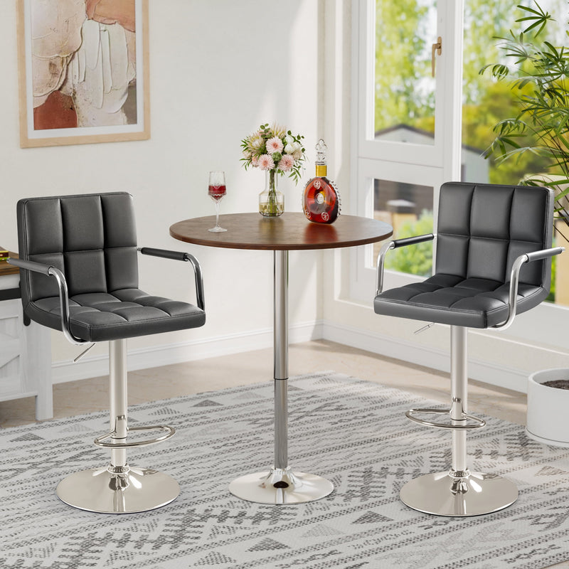 Homall Bar Stools Set of 2 Modern PU Leather Height Adjustable Hydraul