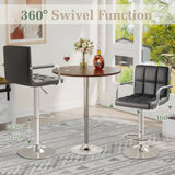 Homall Bar Stools Set of 2 Modern PU Leather Height Adjustable Hydraulic Kitchen Counter Square Island Swivel Barstool with Armrest