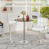 Homall Bar Stools Set of 2 Modern PU Leather Height Adjustable Hydraulic Kitchen Counter Square Island Swivel Barstool with Armrest