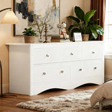 Homall 6 Drawer Double Dresser Equipped with an Anti-Toppling Device, Modern Wood Chest of Drawer for Living Room Bedroom