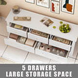 Homall 6 Drawer Double Dresser Equipped with an Anti-Toppling Device, Modern Wood Chest of Drawer for Living Room Bedroom