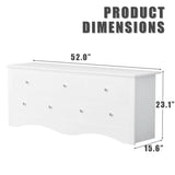 Homall 6 Drawer Double Dresser Equipped with an Anti-Toppling Device, Modern Wood Chest of Drawer for Living Room Bedroom