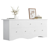 Homall 6 Drawer Double Dresser Equipped with an Anti-Toppling Device, Modern Wood Chest of Drawer for Living Room Bedroom