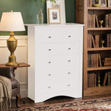 Homall 6 Drawer Double Dresser Equipped with an Anti-Toppling Device, Modern Wood Chest of Drawer for Living Room Bedroom