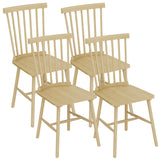 Homall Wood Windsor Dining Chair Set of 4,Farmhouse Spindle Back Chair for Kitchen & Dining Room, Brown