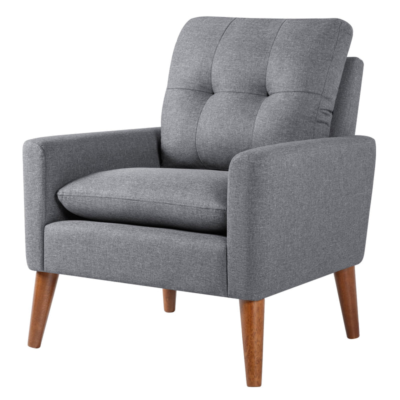Homall Accent Chair Mid Century Modern Fabric Upholstered Tufted Armchair Wood Legs Lounge Chair for Living Room,Set of 2