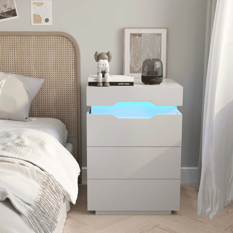 Homall Nightstand Led Bedside End Tale with Remote and Charging Ports