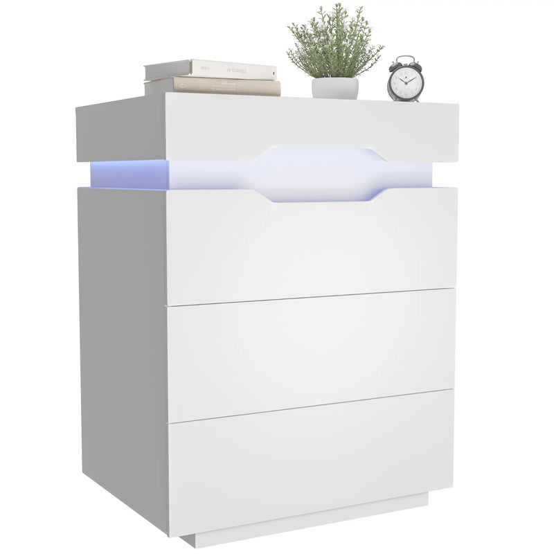 Homall Nightstand Led Bedside End Tale with Remote and Charging Ports