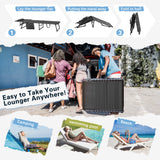 Homall Outdoor Lounge Chair Foldable Chair Adjustable Height Patio Lounge Chair,Suitable for Beach,Lawn and Pool