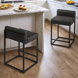 Homall Set of 2 Barstool Counter Stool with Back and Footrest