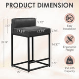 Homall Set of 2 Barstool Counter Stool with Back and Footrest