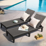 Homall 2 Pieces Patio Lounge Chair Outdoor Adjustable Chaise Lounge Chair