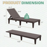 Homall 2 Pieces Patio Lounge Chair Outdoor Adjustable Chaise Lounge Chair