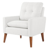 Homall Accent Chair Mid Century Modern Fabric Upholstered Tufted Armchair Wood Legs Lounge Chair for Living Room,Set of 2