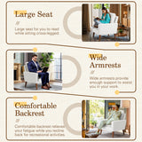 Homall Accent Chair Mid Century Modern Fabric Upholstered Tufted Armchair Wood Legs Lounge Chair for Living Room,Set of 2