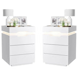Homall Nightstand Drawers Led Bedside End Tale with Remote and Charging Ports