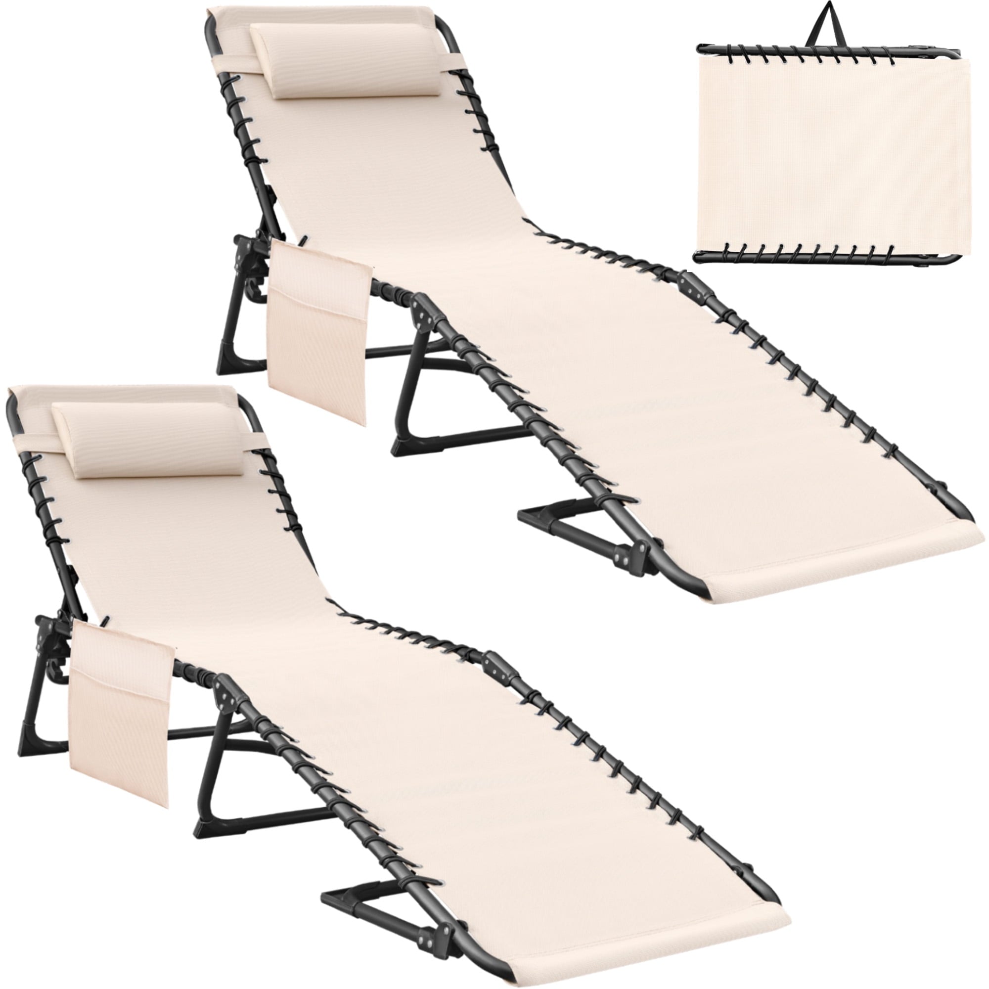 Homall Outdoor Lounge Chair Foldable Chair Adjustable Height Patio Lounge Chair,Suitable for Beach,Lawn and Pool