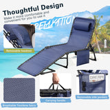 Homall Outdoor Lounge Chair Foldable Chair Adjustable Height Patio Lounge Chair,Suitable for Beach,Lawn and Pool