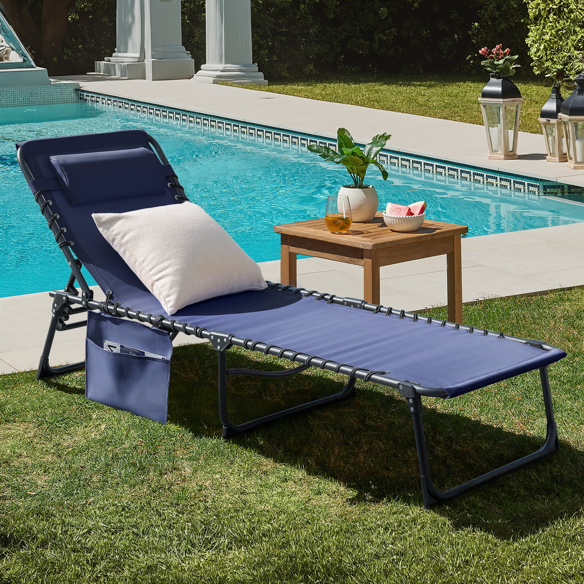 Homall Outdoor Lounge Chair Foldable Chair Adjustable Height Patio Lounge Chair,Suitable for Beach,Lawn and Pool