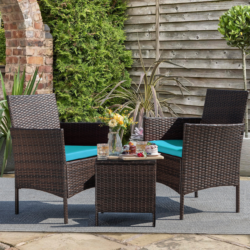 Homall 4 Pieces Outdoor Patio Furniture Sets Rattan Chair Wicker Set for Backyard Porch Garden Poolside Balcony