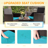 Homall 4 Pieces Outdoor Patio Furniture Sets Rattan Chair Wicker Set for Backyard Porch Garden Poolside Balcony