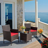 Homall 4 Pieces Outdoor Patio Furniture Sets Rattan Chair Wicker Set for Backyard Porch Garden Poolside Balcony