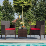 Homall 4 Pieces Outdoor Patio Furniture Sets Rattan Chair Wicker Set for Backyard Porch Garden Poolside Balcony