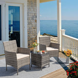 Homall 4 Pieces Outdoor Patio Furniture Sets Rattan Chair Wicker Set for Backyard Porch Garden Poolside Balcony