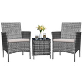 Homall 4 Pieces Outdoor Patio Furniture Sets Rattan Chair Wicker Set for Backyard Porch Garden Poolside Balcony