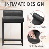 Homall Set of 2 Barstool Counter Stool with Back and Footrest