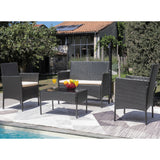 Homall 4 Pieces Outdoor Patio Furniture Sets Rattan Chair Wicker Set for Backyard Porch Garden Poolside Balcony
