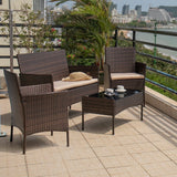 Homall 4 Pieces Outdoor Patio Furniture Sets Rattan Chair Wicker Set for Backyard Porch Garden Poolside Balcony
