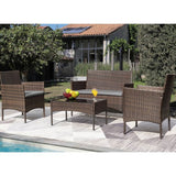 Homall 4 Pieces Outdoor Patio Furniture Sets Rattan Chair Wicker Set for Backyard Porch Garden Poolside Balcony
