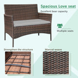 Homall 4 Pieces Outdoor Patio Furniture Sets Rattan Chair Wicker Set for Backyard Porch Garden Poolside Balcony