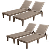 Homall 2 Pieces Patio Lounge Chair Outdoor Adjustable Chaise Lounge Chair
