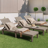 Homall 2 Pieces Patio Lounge Chair Outdoor Adjustable Chaise Lounge Chair