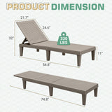 Homall 2 Pieces Patio Lounge Chair Outdoor Adjustable Chaise Lounge Chair