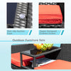 LACOO Outdoor Patio Loveseat Modern Wicker Patio Conversation Furniture Set with Cushions and Built-in Coffee Table Porch Furniture for Garden Lawn Backyard
