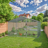 Homall Metal Chicken Coop with Waterproof Cover for Backyard and Farm, Poultry Cage with Denser Net Hole for Hens, Rabbits Dogs