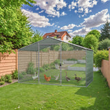 Homall Metal Chicken Coop with Waterproof Cover for Backyard and Farm, Poultry Cage with Denser Net Hole for Hens, Rabbits Dogs
