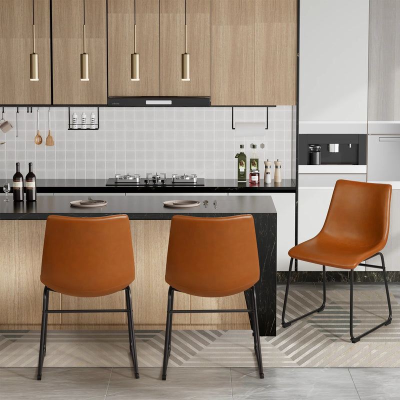 Homall Barstools Low Height PU Leather Counter Bar Stool With Back and Footrest Set of 2