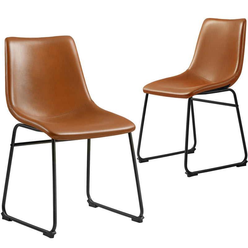 Homall Barstools Low Height PU Leather Counter Bar Stool With Back and Footrest Set of 2