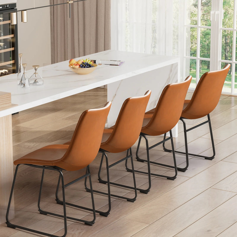 Homall Barstools Low Height PU Leather Counter Bar Stool With Back and Footrest Set of 2